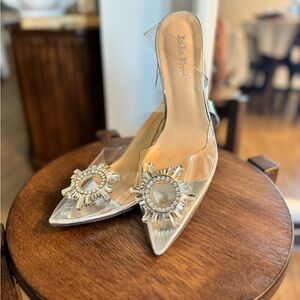 Crystal Clear Pedestal Bridal Heels